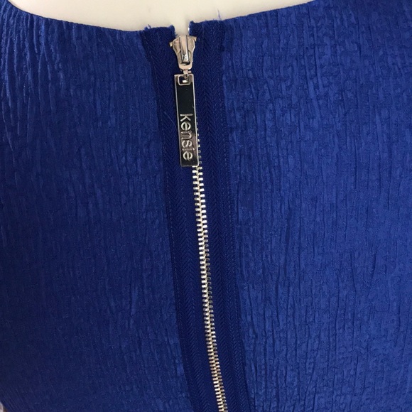 Kensie • Drop Waist Blue Brocade Blue Ink Dress - Picture 6 of 11